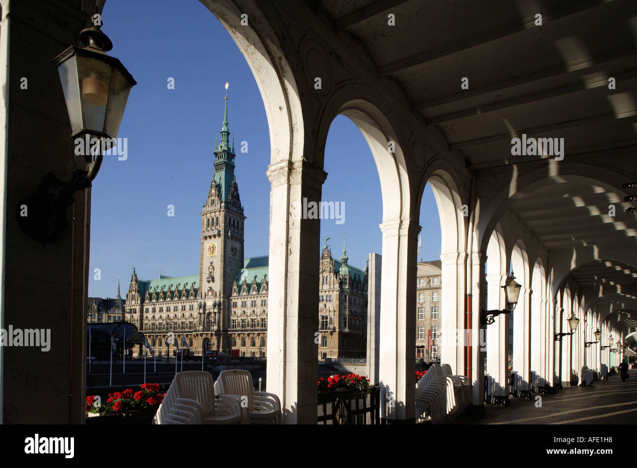 Rathaus, Rathaus Alsterarkaden, Hamburg, Deutschland Stockfoto