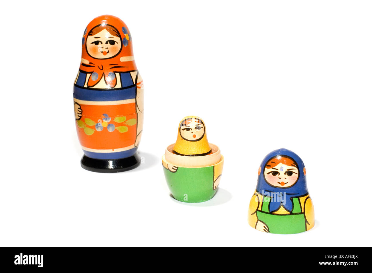 Series-Objekt auf weißen isoliert diskriminierende Spielzeug Stockfoto