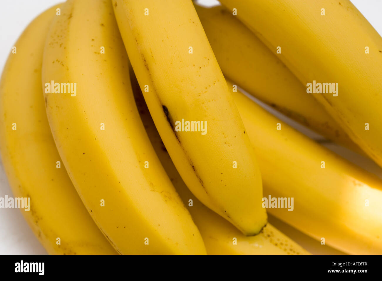 Reihe von Reife Banannas eng beschnitten Stockfoto