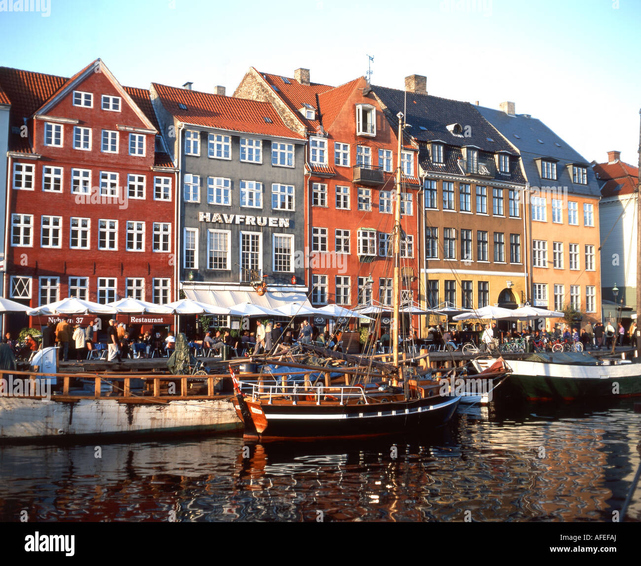 Nyhaven-Kanal, Kopenhagen (Kobenhavn), Königreich Dänemark Stockfoto