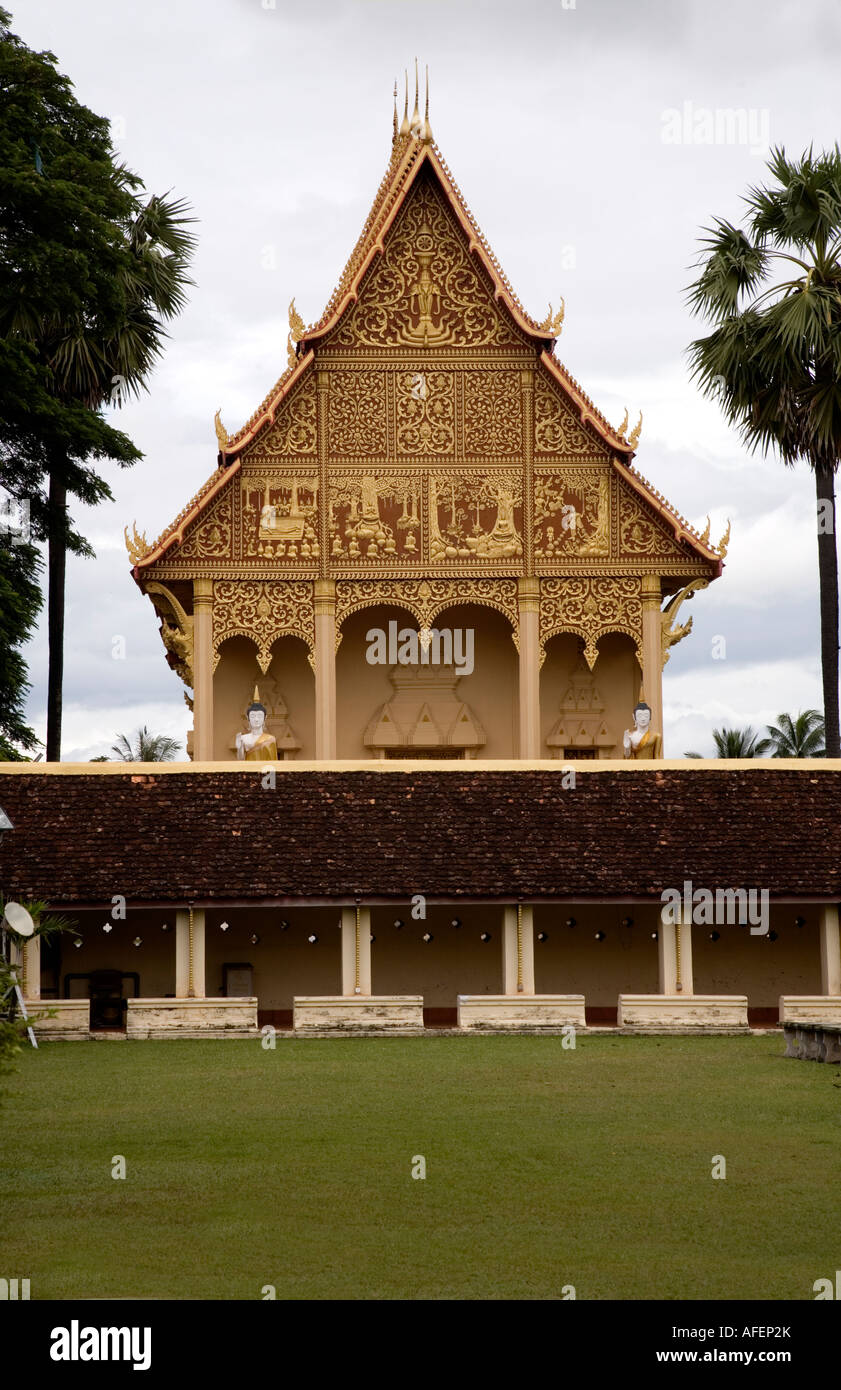 Wat auf dem Gelände des Pha, die Luang Stupa, Vientiane, Laos. Stockfoto