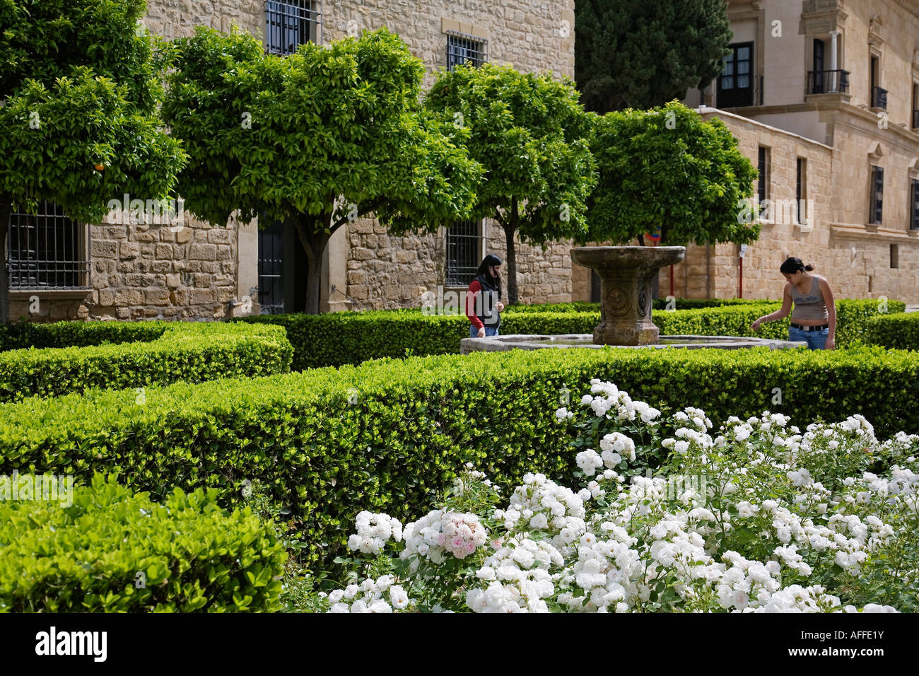 Garten in der quadratischen Vazquez Molina Ubeda Erbe der Menschheit Jaen Andalusien Spanien Stockfoto