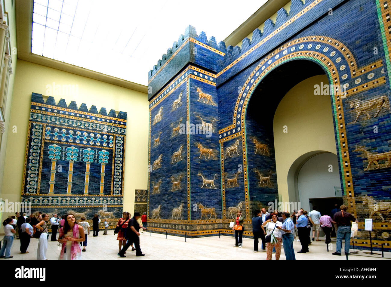 Bergamonmuseum Ishtar Gate Babylon original glasierten Ziegeln Prozessionsweg Wand Stockfoto