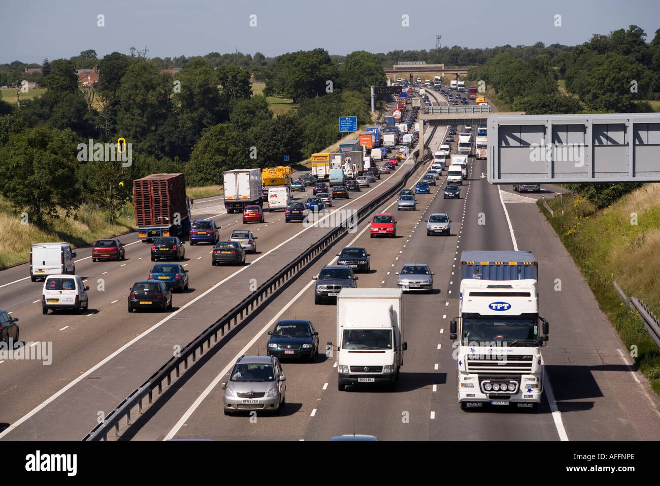 Transport fester Verkehr auf Autobahn M6 UK Stockfoto