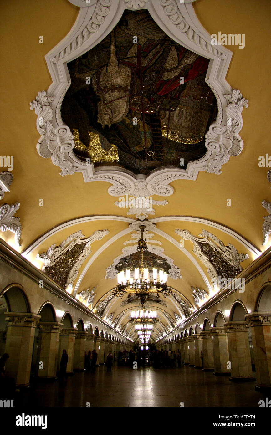 Komsomolskaja Metro Station Stockfoto