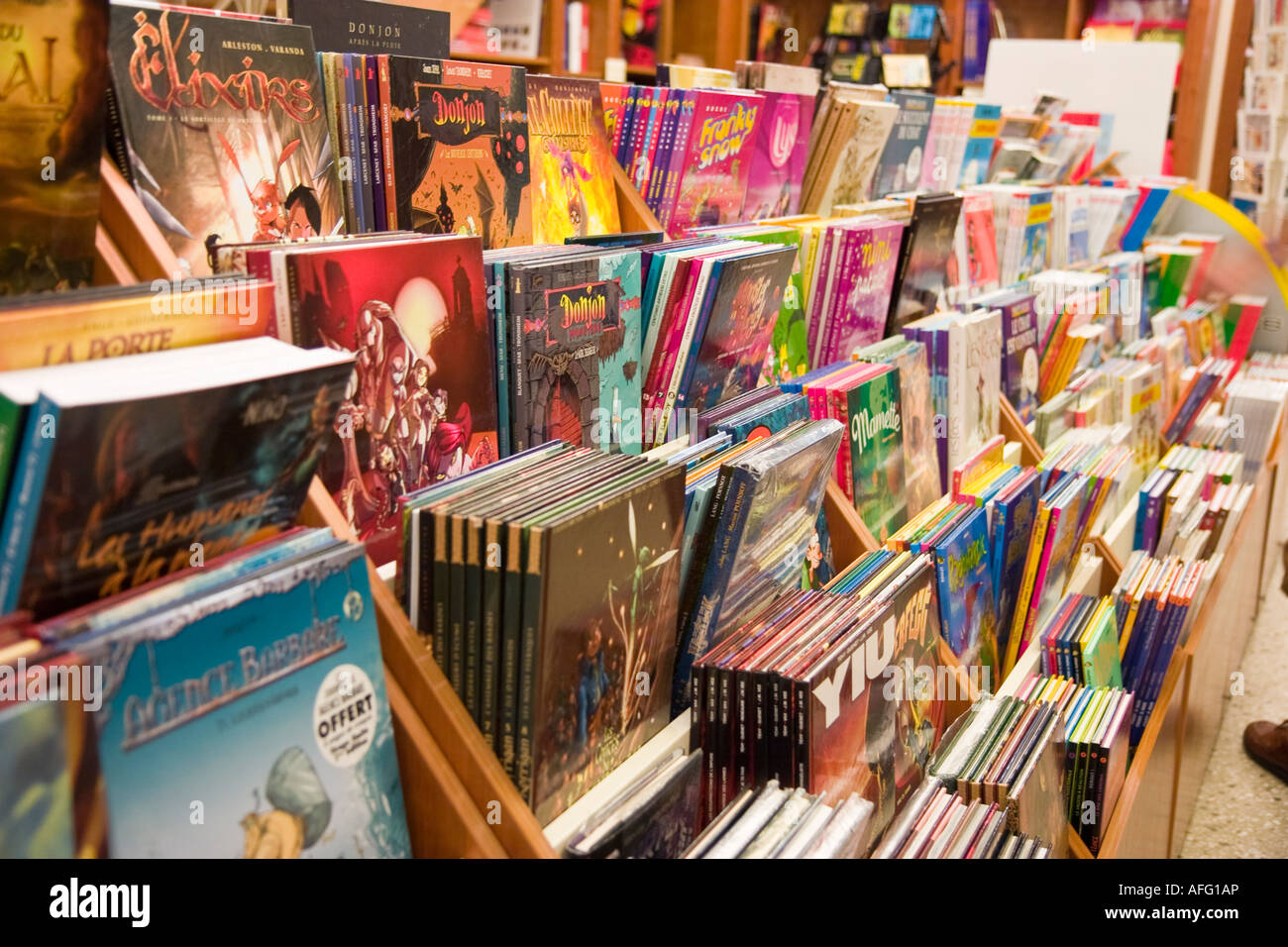 Comic-Buchhandlung an der belgischen Comic-Strip Centre Art Brussels Belgien Stockfoto