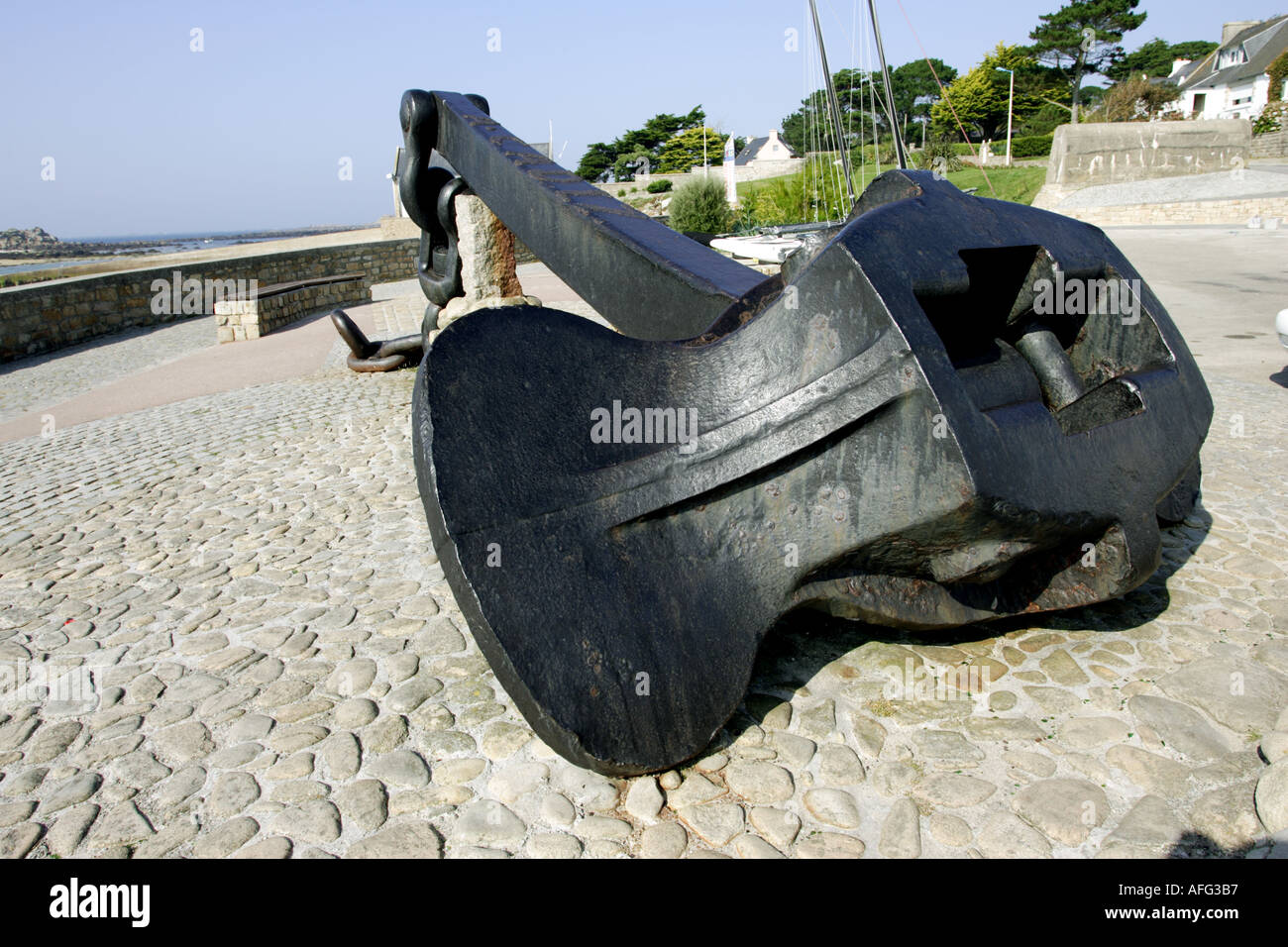 Anker der Amoco Cadiz Öltanker zerstört März 1978 verschütten 230 000 Tonnen Rohöl Portsall Brittany France Stockfoto
