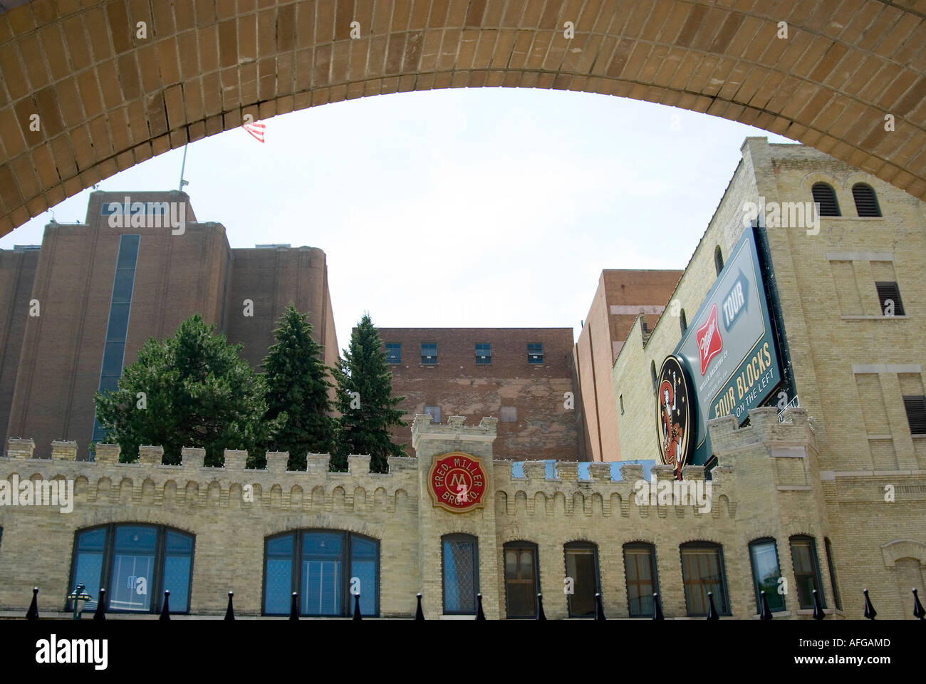 Miller Brauereigebäude, Milwaukee, Wisconsin, USA Stockfoto