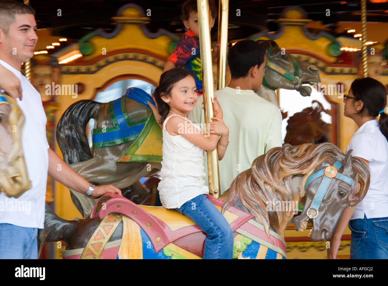 Navy Pier Carousel Stockfoto
