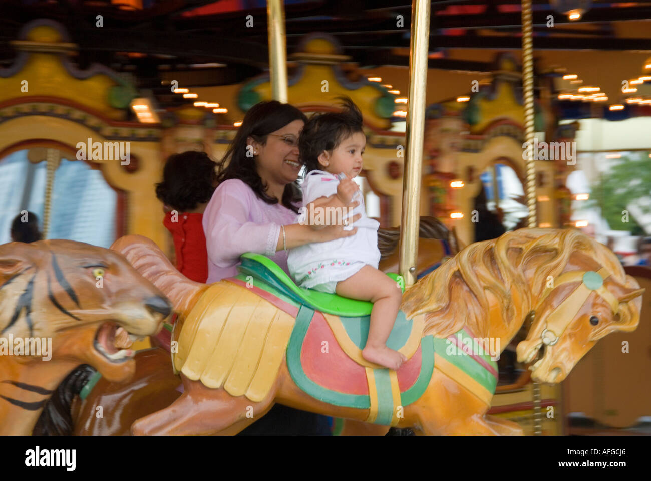 Karussell / Navy Pier Chicago Stockfoto