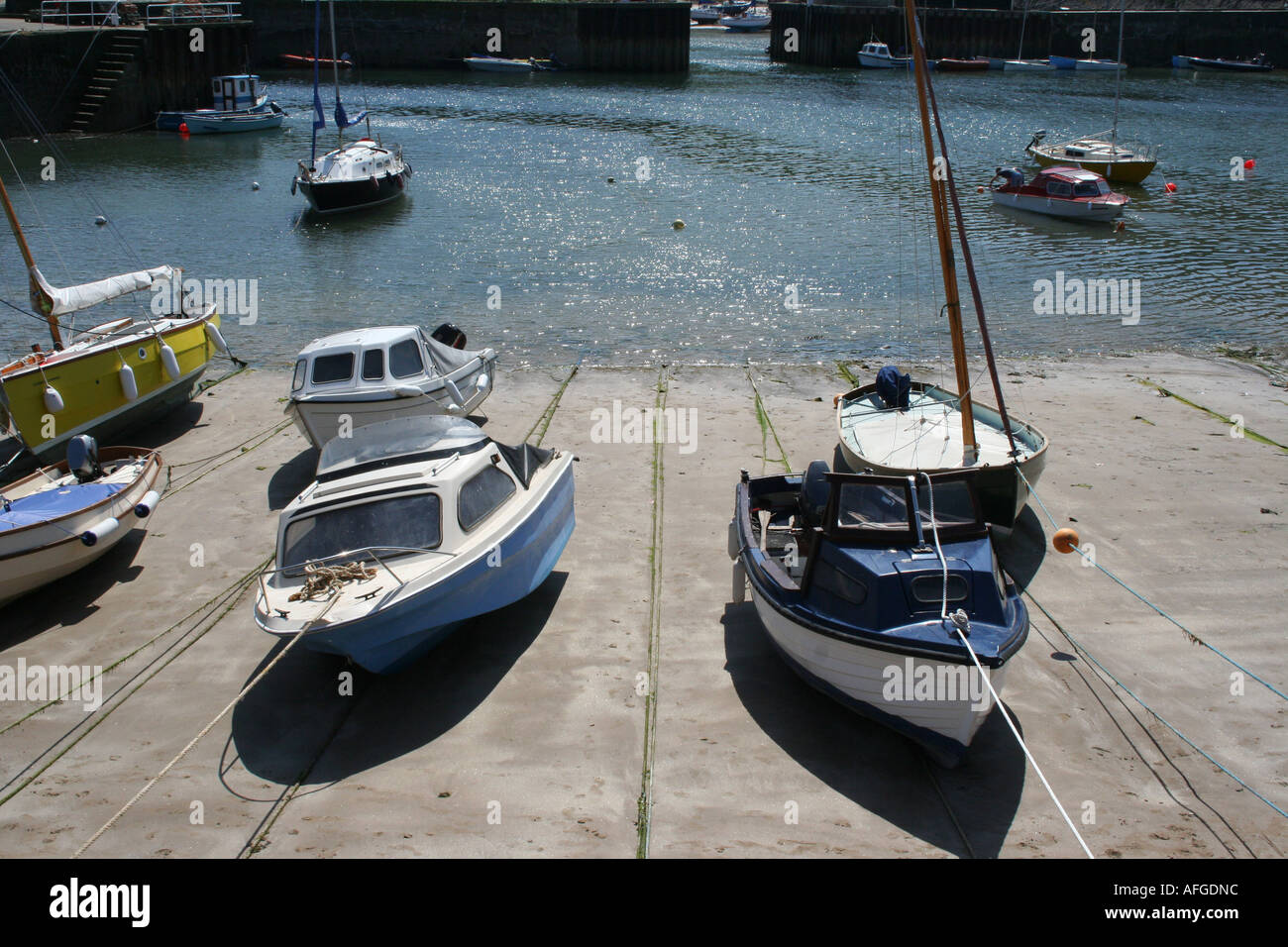 Boote in Stonehaven Schottland Juli 2006 Stockfoto