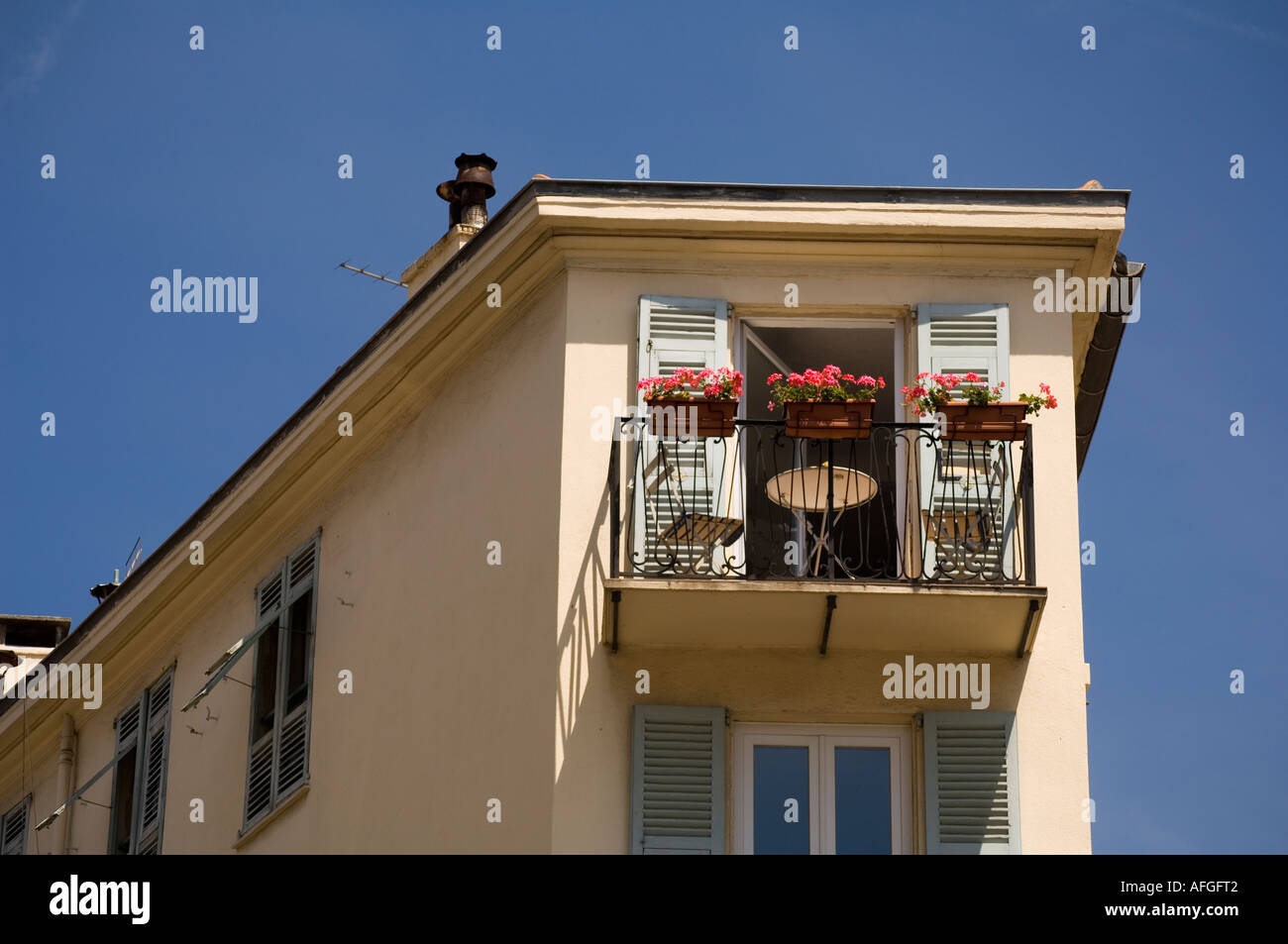 Nice Cote dAzur Frankreich - einer Wohnung Balkon in Nizza an der Cote d'Azur Frankreich Stockfoto