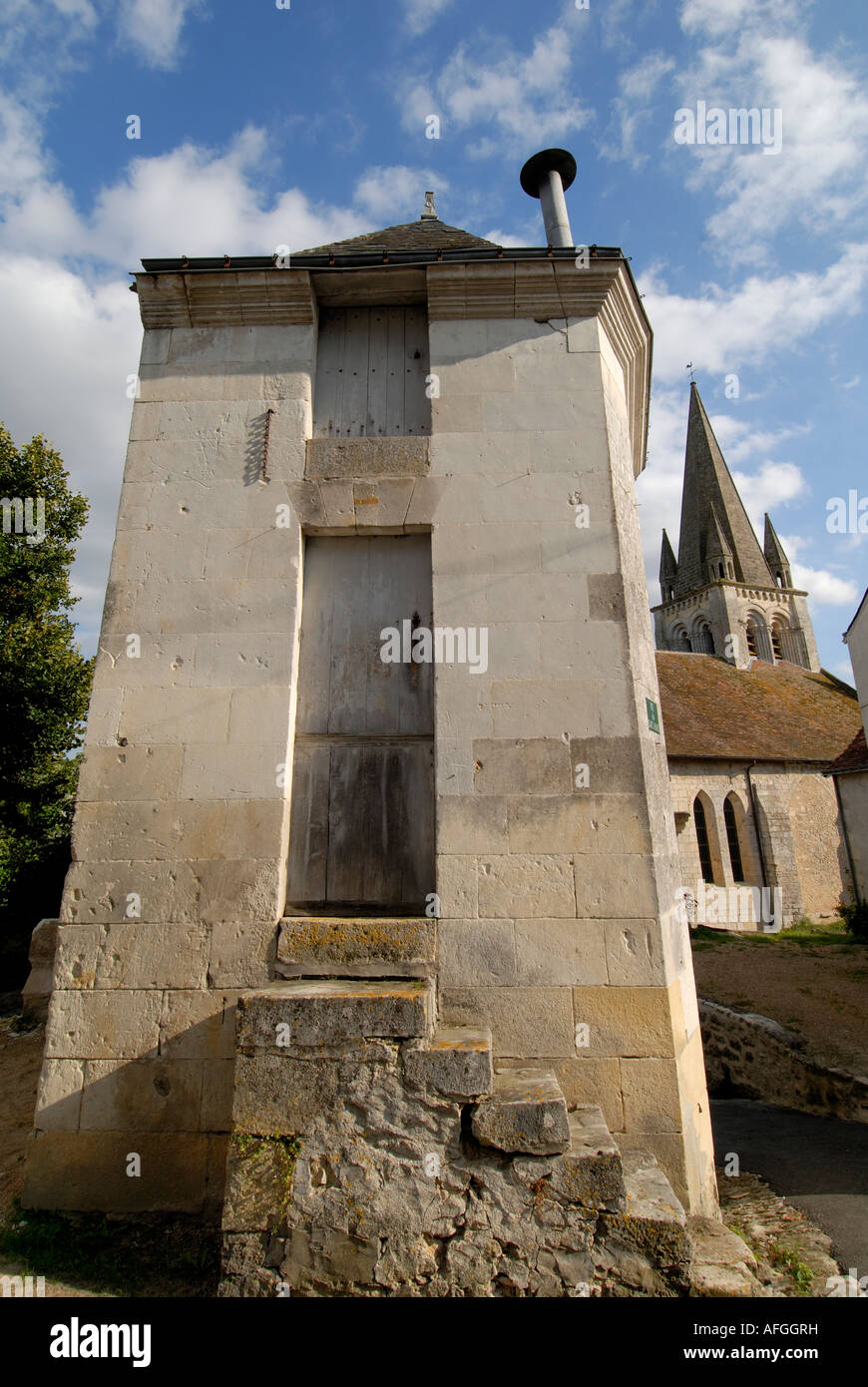 Alten Gefängnis Lock-up-in der Nähe von Ferriere Larcon Church, Indre-et-Loire, Frankreich. Stockfoto