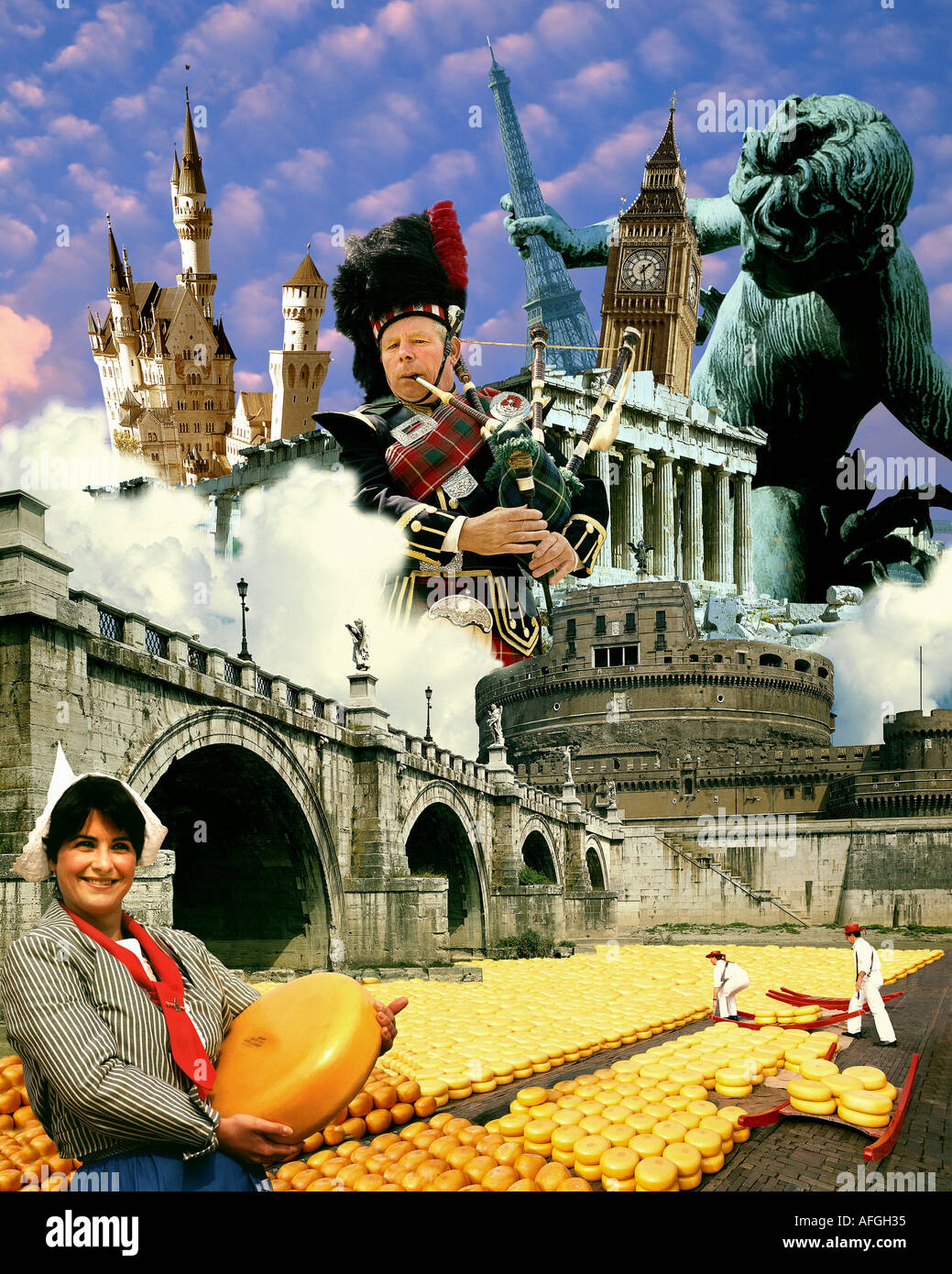 Euro - Europa-Konzept: digitale Komposition Stockfoto