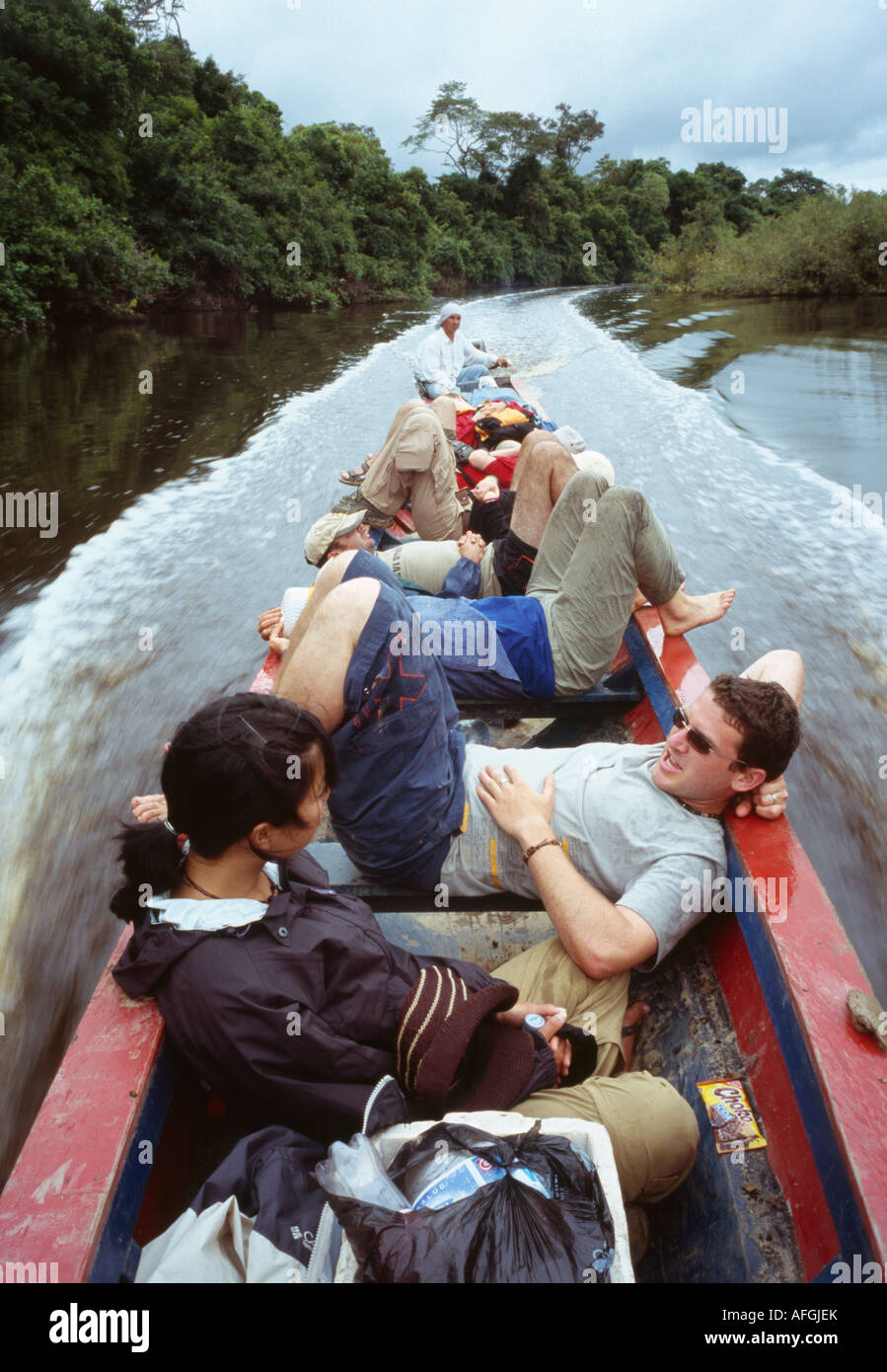 Bootsfahrt - Amazonasbecken, Beni, Bolivien Stockfoto