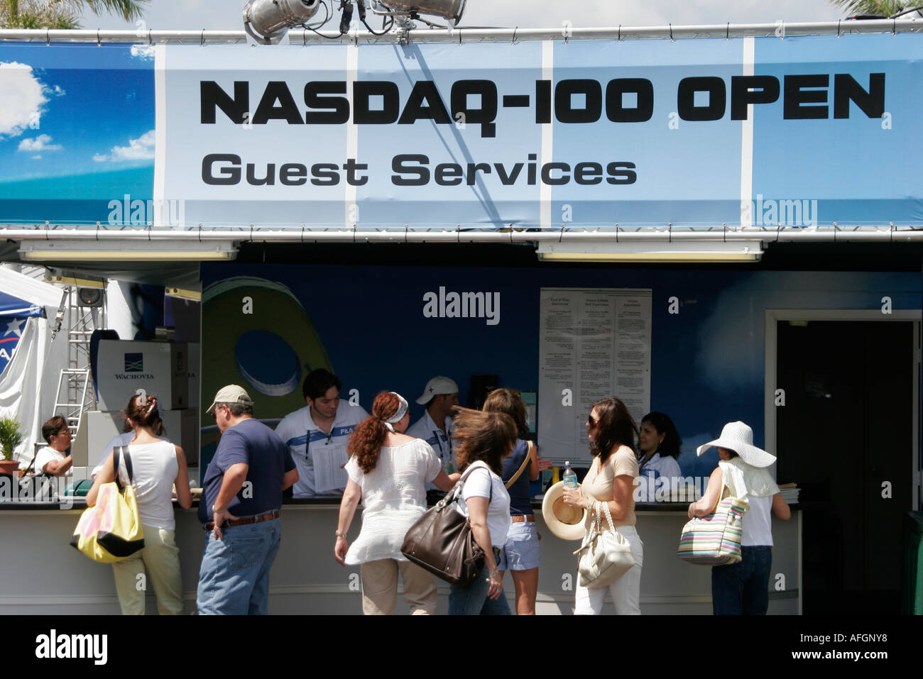 Miami Florida, Key Biscayne, NASDAQ 100 Open, Pro-Tennisturnier, Gästeservice, Informationen, FL060331340 Stockfoto