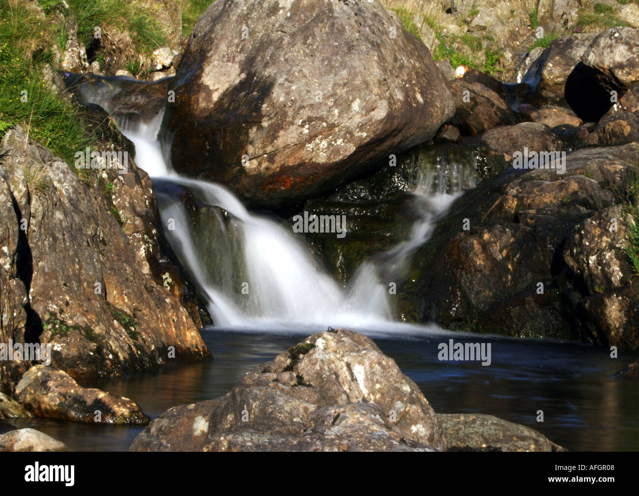 Ein Wasserfall im Lake District. Stockfoto