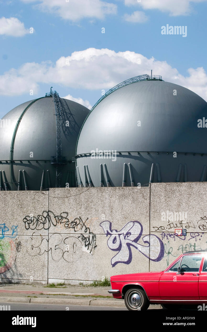 Gastanks in Berlin Deutschland Stockfoto