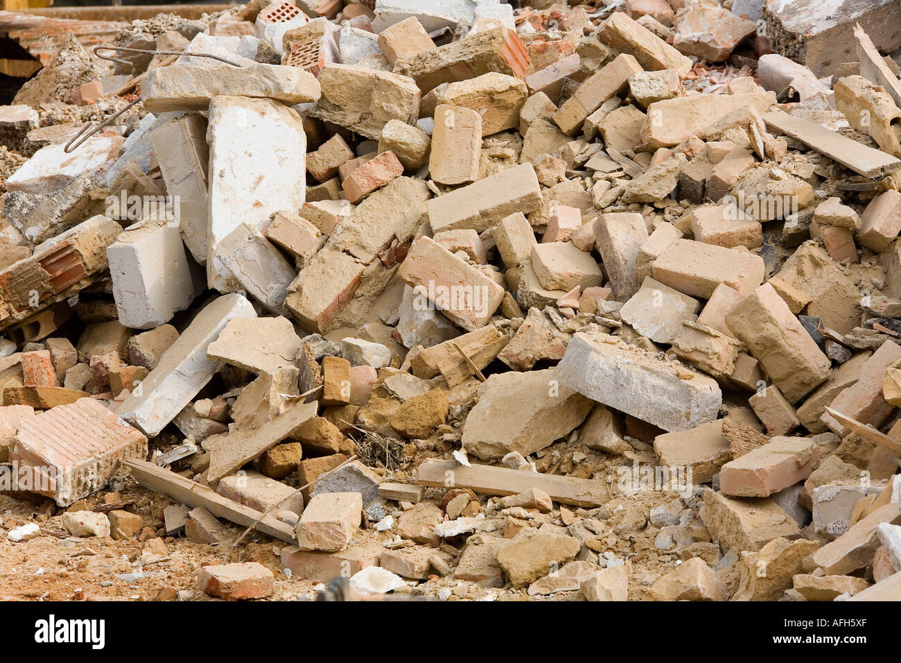 Bauschutt, ein Symbol der Zerstörung Stockfoto