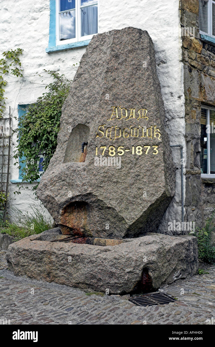 Ein Dorf Straße Denkmal Adam Sedgwick lebte von 1785 bis 1873 Stockfoto