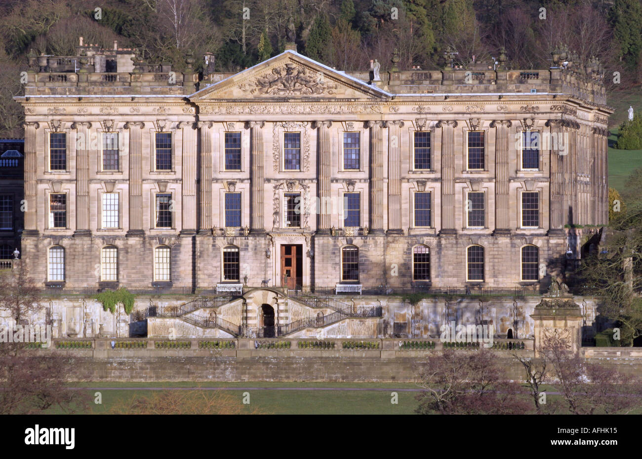 Chatsworth House in Derbyshire, England Stockfoto