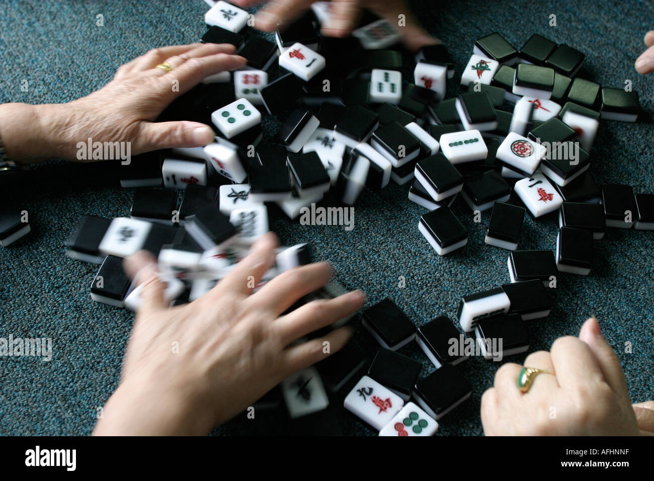 Mahjong Stücke Stockfoto