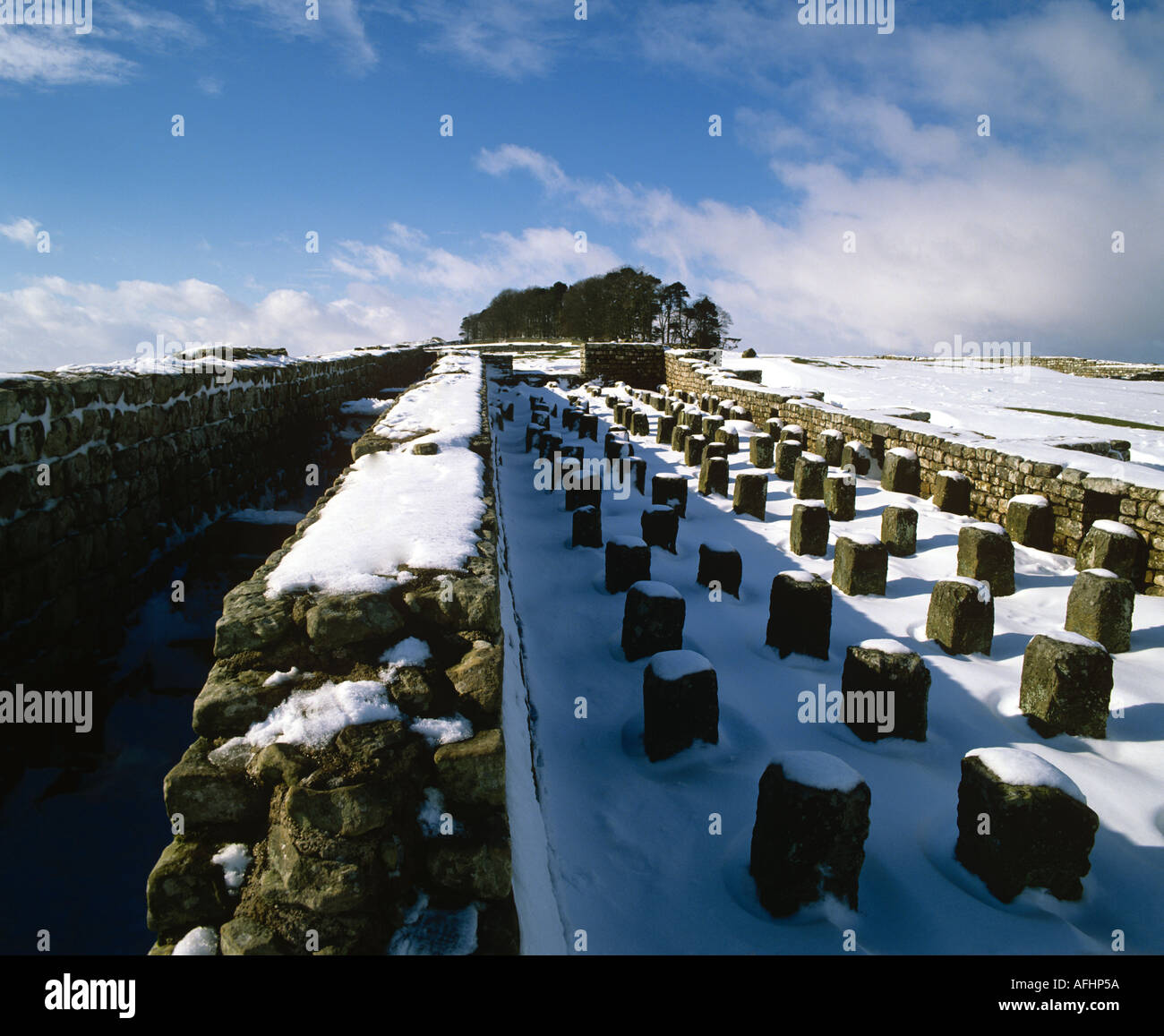 Bleibt der Getreidespeicher in Housesteads Fort auf Hadrian s Wand Northumberland Stockfoto