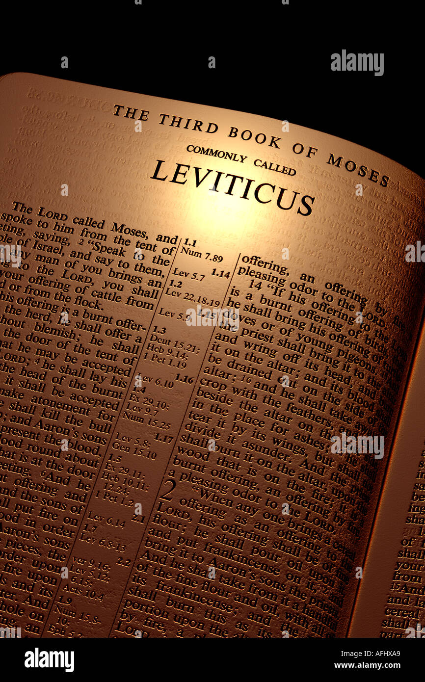 LEVITIKUS Kapitel der Heiligen Schrift Stockfoto
