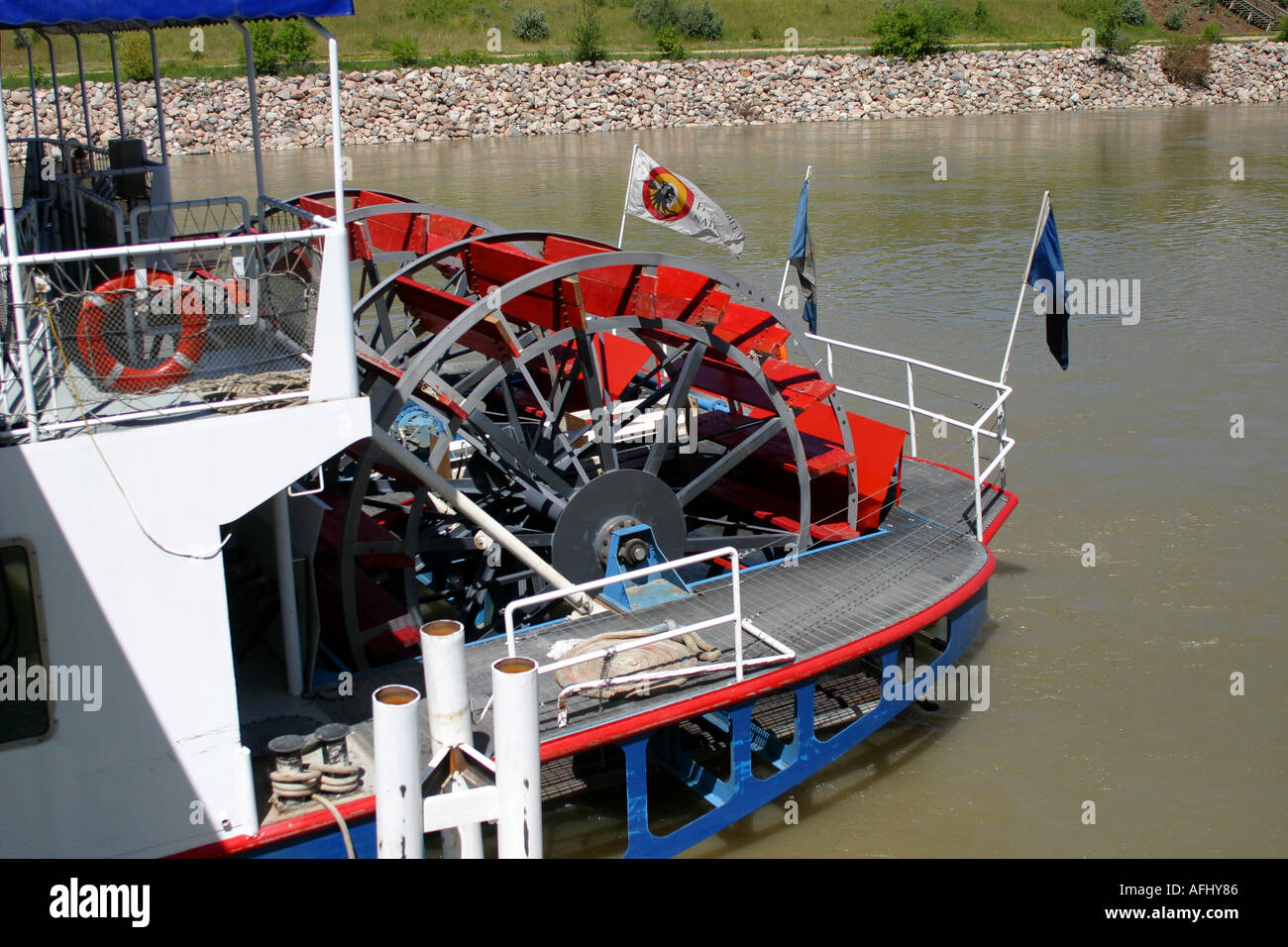 Riverboat-Kreuzfahrten Schiff Ahoi, Edmonton, Alberta, Kanada Stockfoto