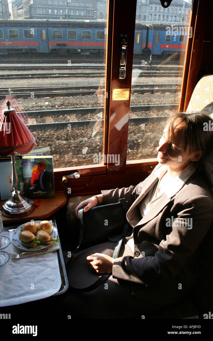 Passagier auf den Orient Express Luxuszug Stockfoto
