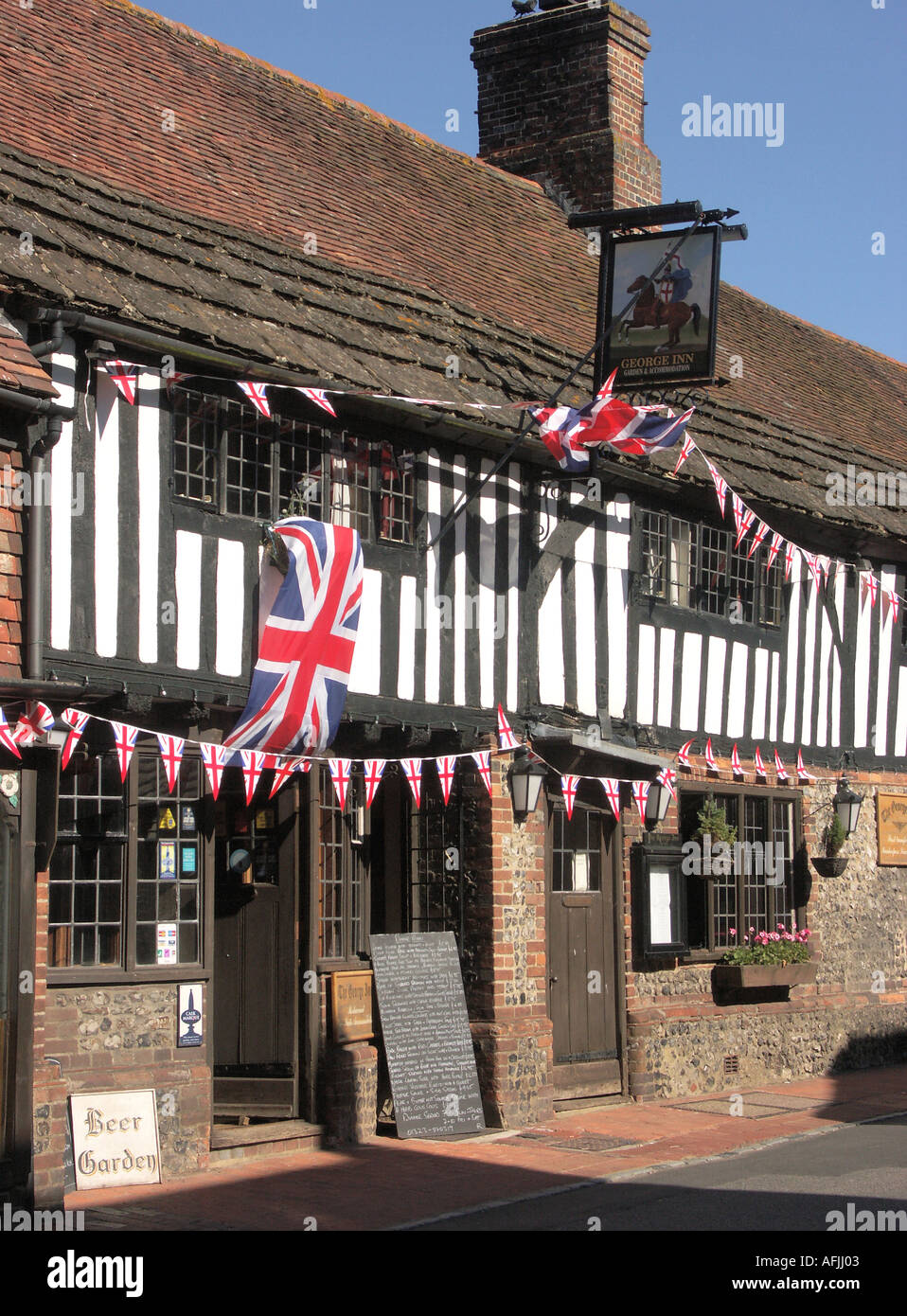 Das George Inn Touristenort East Sussex England Stockfoto