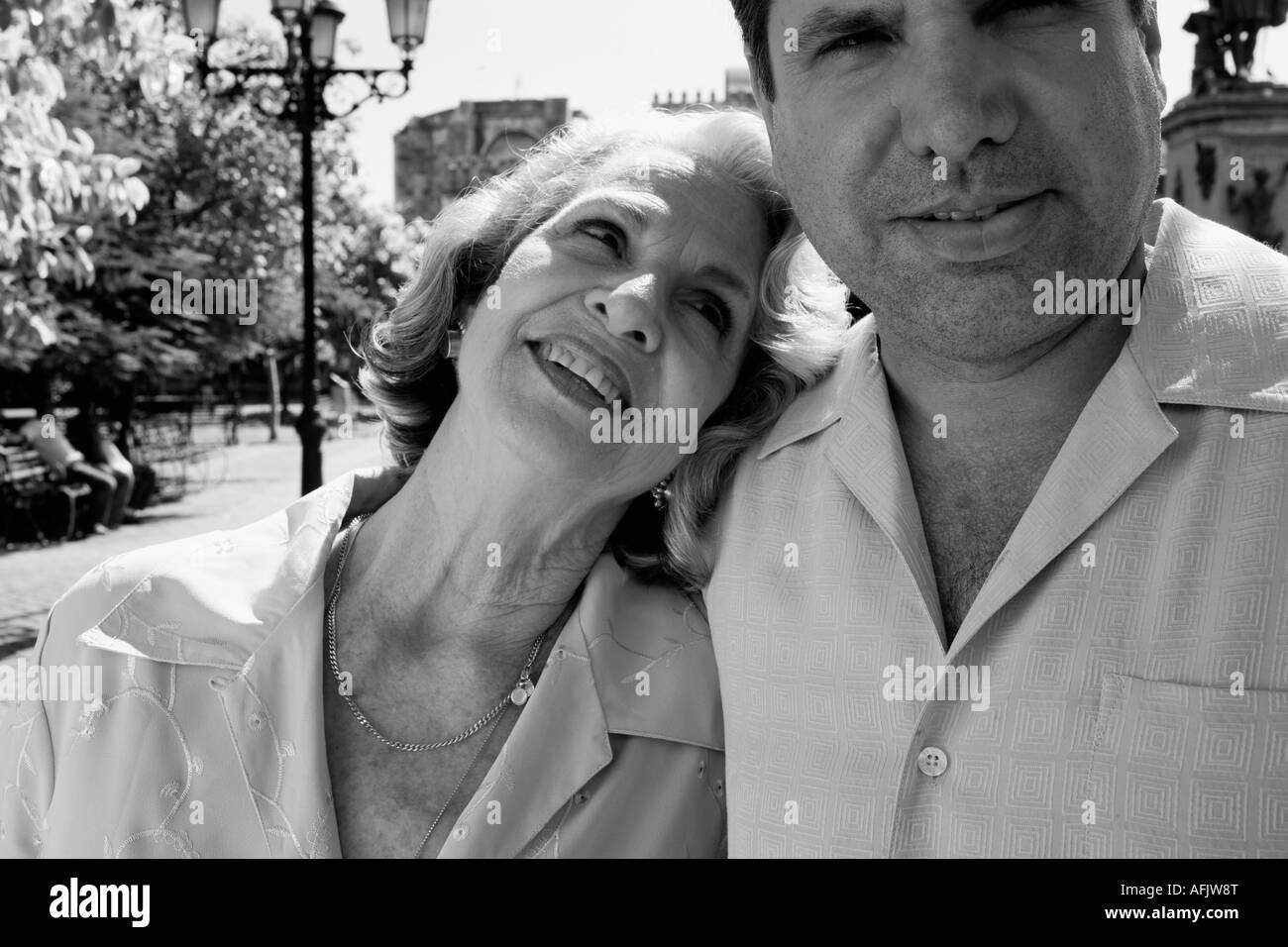 Porträt von einem reifen Mann und seine Mutter Stockfoto