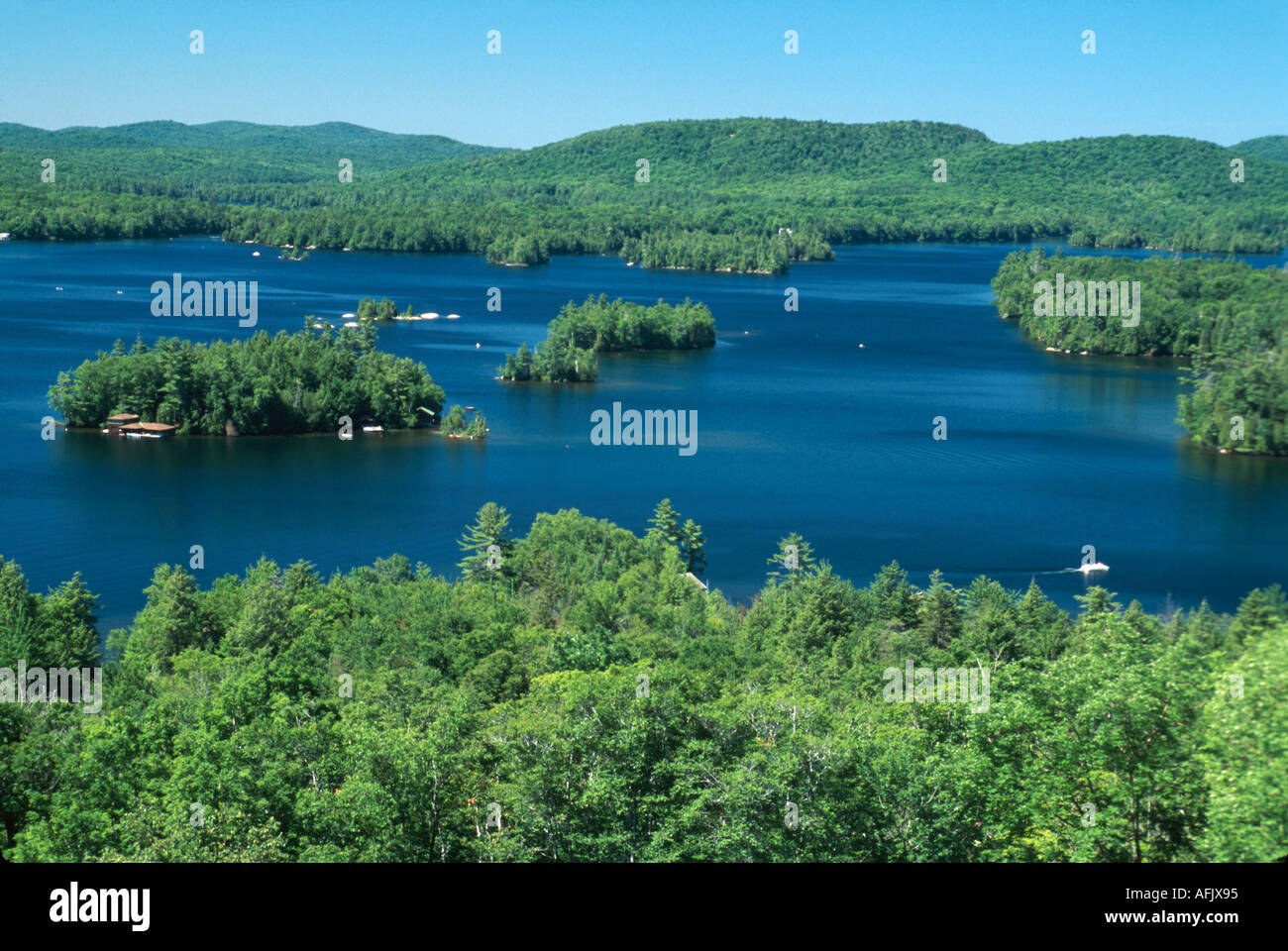 New York City, NY NYC Blue Mountain Lake Adirondack Mountains Blick vom Adirondack Museum, Geschichte, Ausstellungssammlung, Ausstellungsverkauf Bildung, Stockfoto