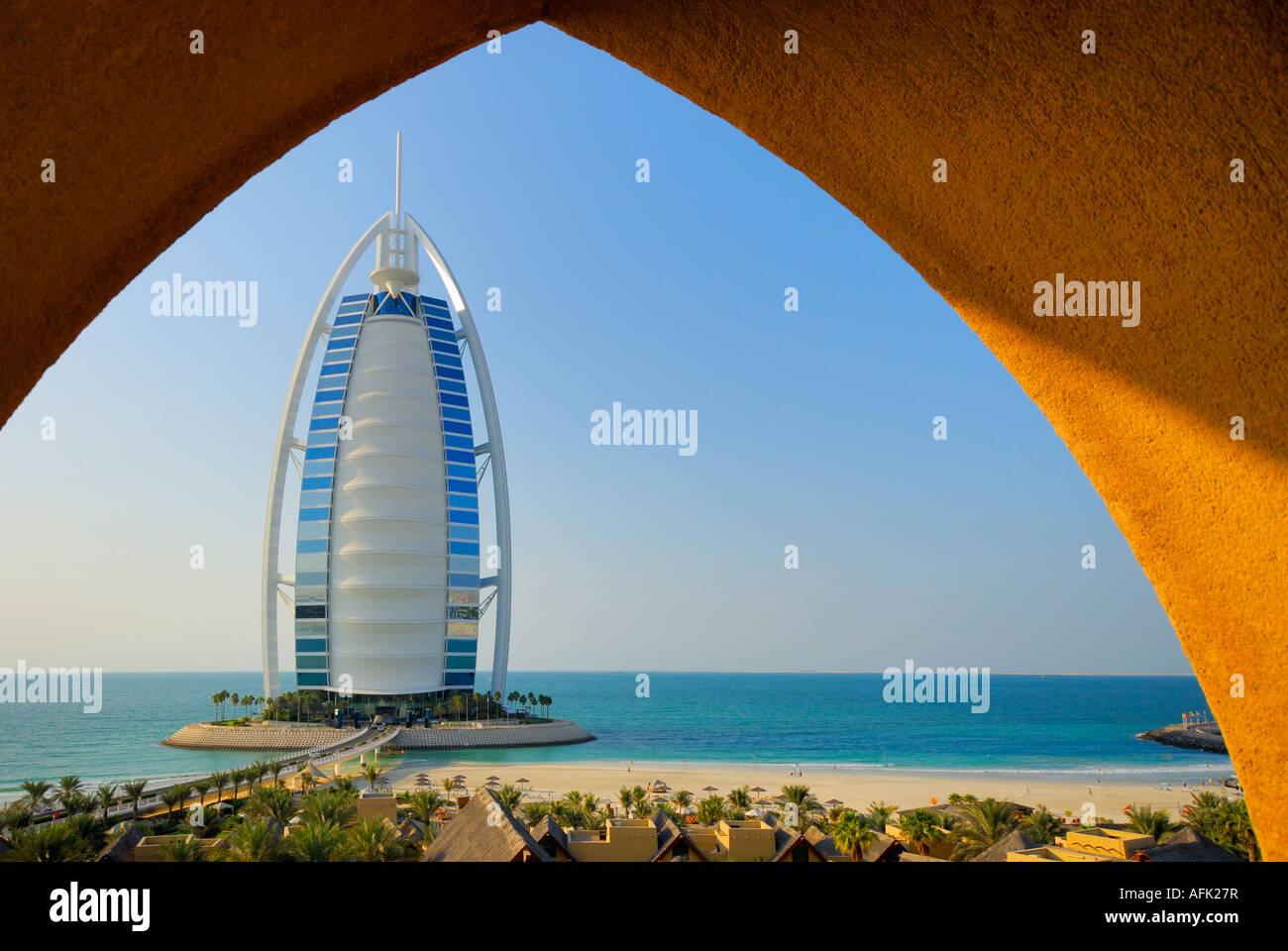 Wadi Water Park und Hotel Burj Al Arab, Burj al-Arab, Dubai, Vereinigte Arabische Emirate Stockfoto