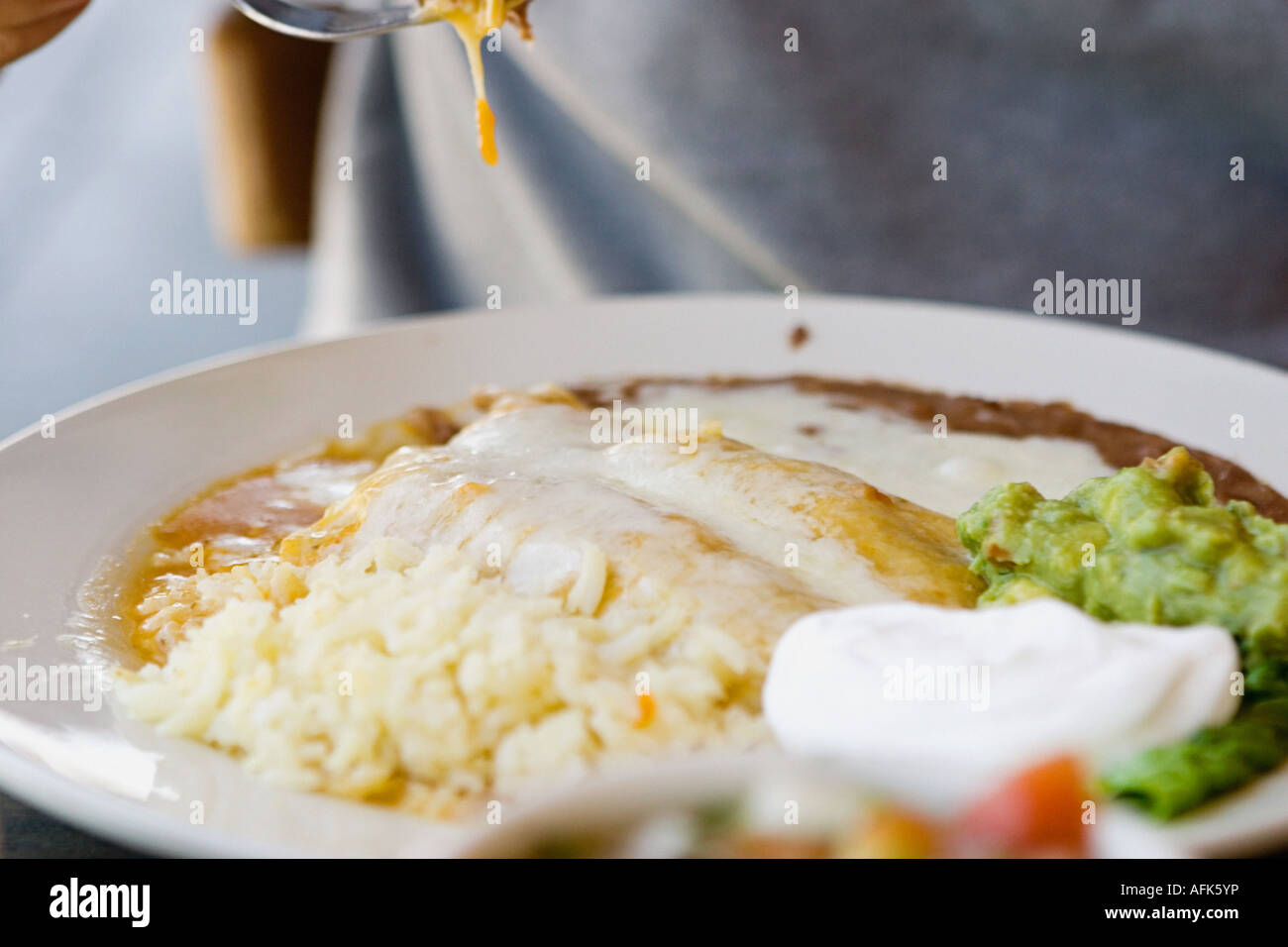 Person mexikanisches Essen. Stockfoto