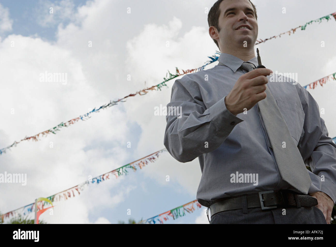 Porträt eines Verkäufers im freien Stockfoto