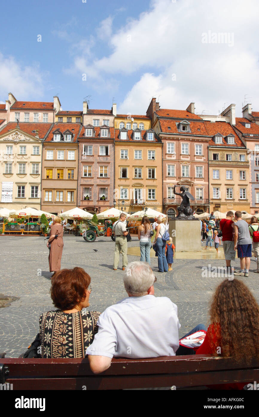 Altstadt von Warschau Polen quadratische Gebäude und Architektur-Tourismus Stockfoto