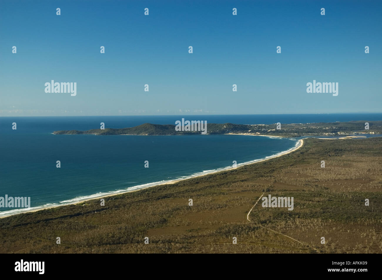 Noosa North Shore Beach Queensland Australien Blick nach Süden Stockfoto