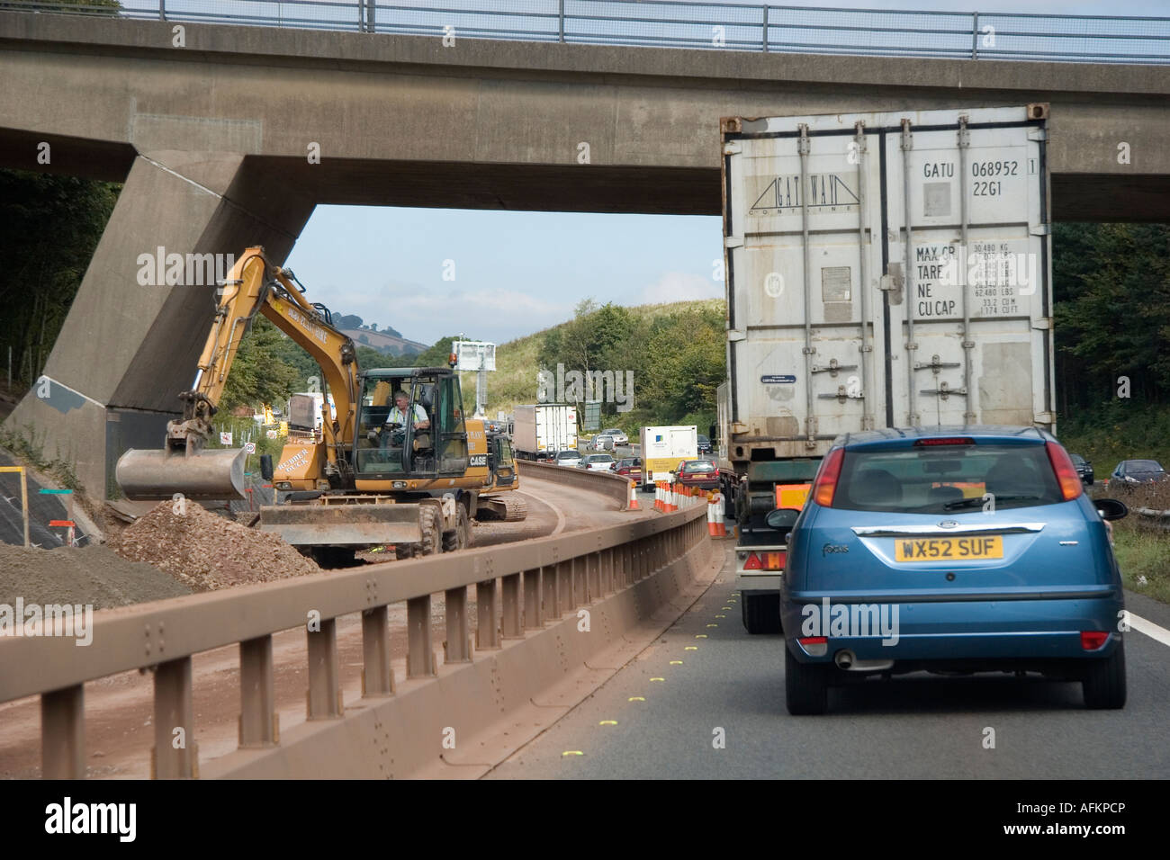 Baustellen auf der M4 außerhalb Cardiff Stockfoto