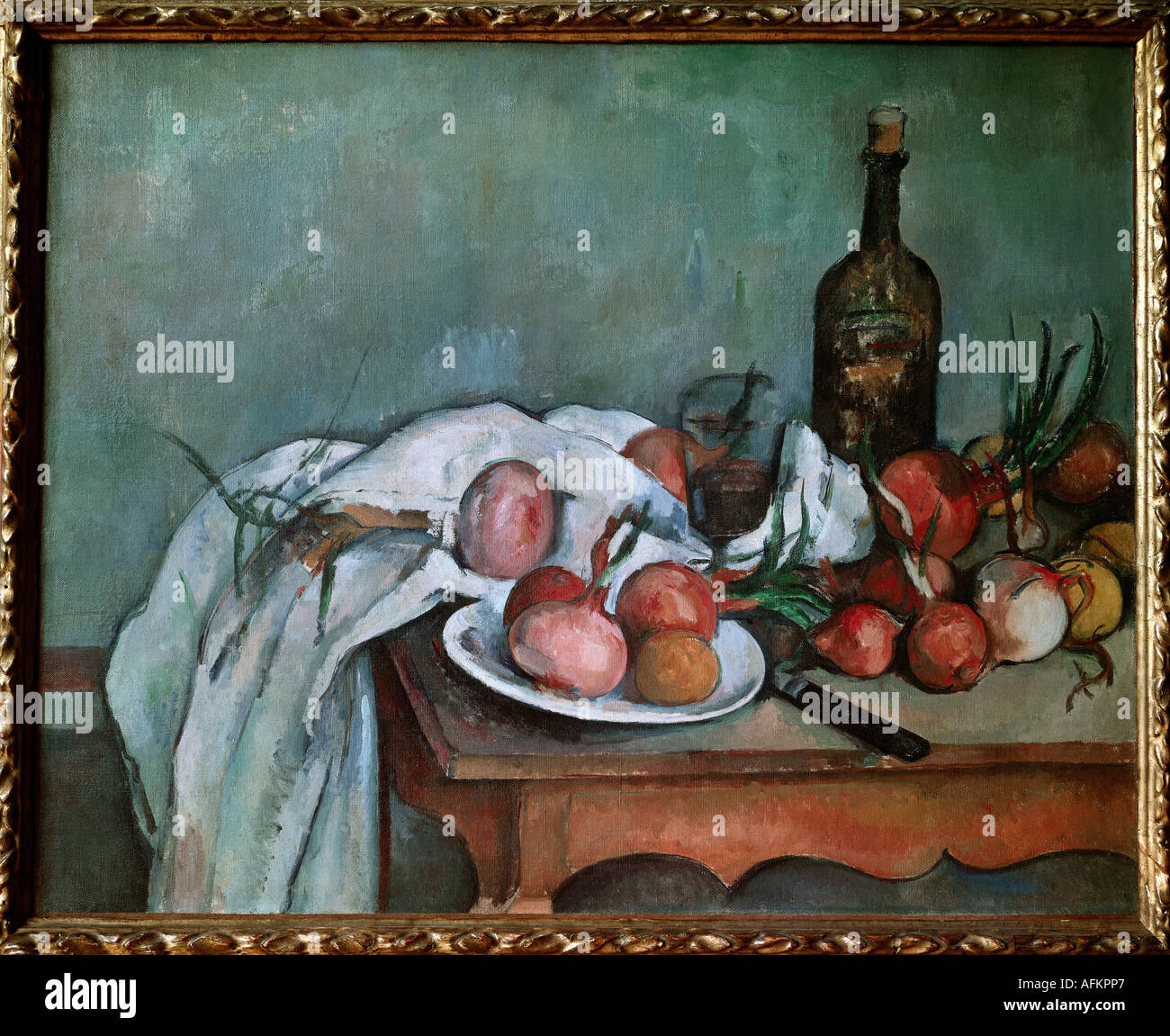 "Fine Arts, Cezanne, Paul (1839-1906), Malerei,"Stillleben mit Zwiebeln", 1896-1889, Öl auf Leinwand, Musée d' Orsay, Paris Stockfoto