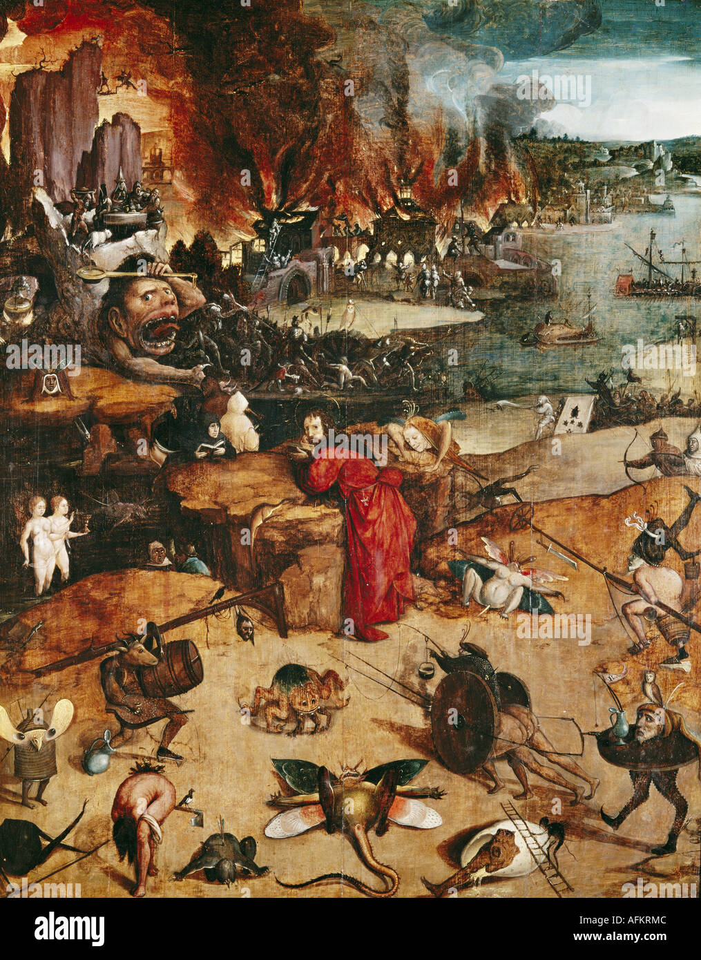 "Fine Arts, Bosch, Hieronymus (ca. 1450-1516), Malerei,"die Versuchung des Heiligen Antonius", Prado, Madrid, Spanien, Europa Stockfoto