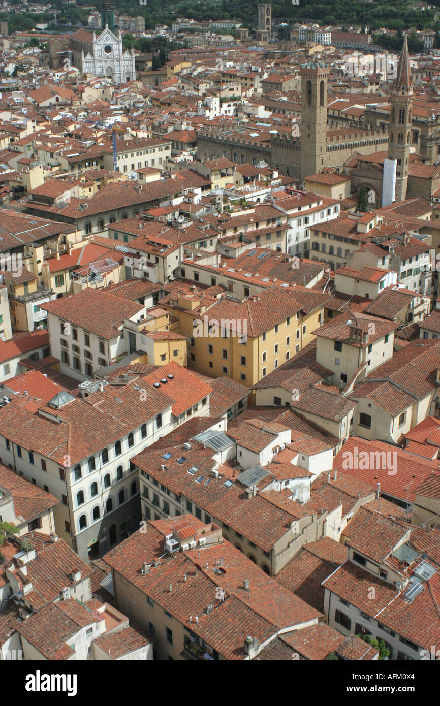 Italien - Aerial Sicht von Florenz mit der Galerie Ifuzzi in oben rechts der Schuss Stockfoto