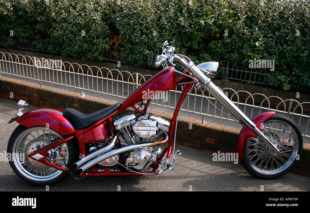 Harley Davidson Custom Chopper Motorrad Stockfotografie - Alamy