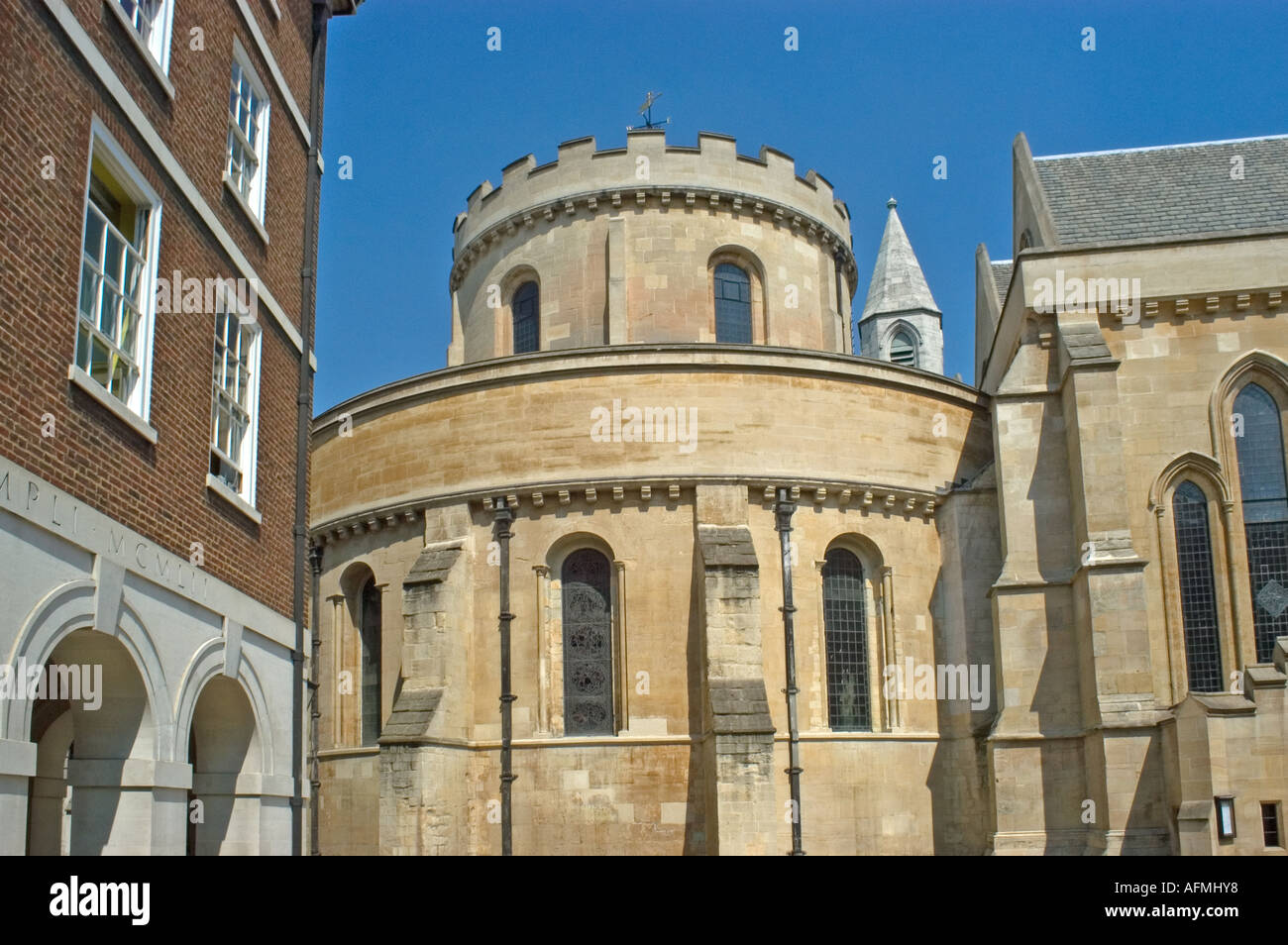 London, England, Vereinigtes Königreich. Temple Church (c1185 restauriert 19.) in The City of Fleet Street Stockfoto