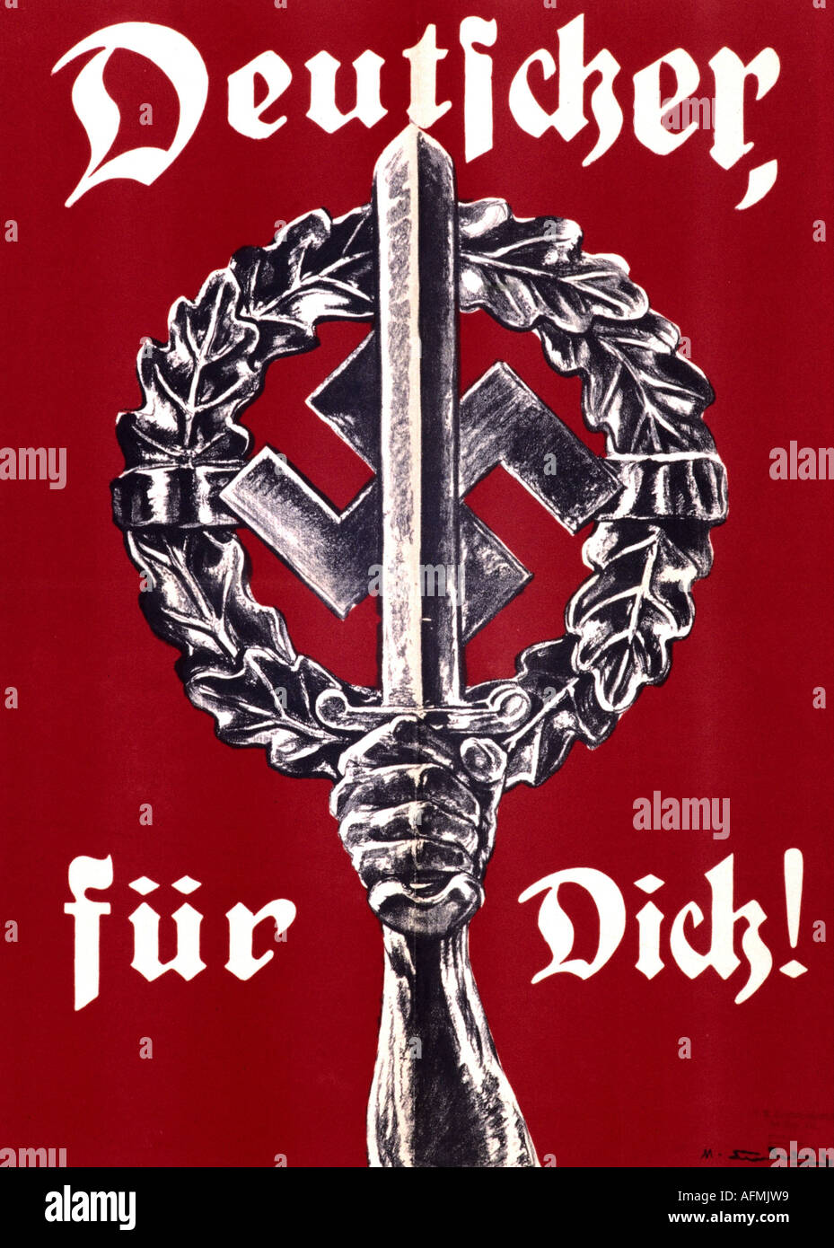 Nationalsozialismus/Nationalsozialismus, Propaganda, Plakat, 1930er, 30er Jahre, Nazi-Deutschland, Drittes Reich, Politik, 20. Jahrhundert, Stockfoto