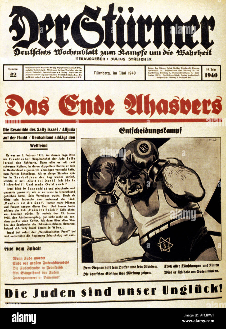 Nationalsozialismus/Nationalsozialismus, Presse, Zeitung "der Stürmer