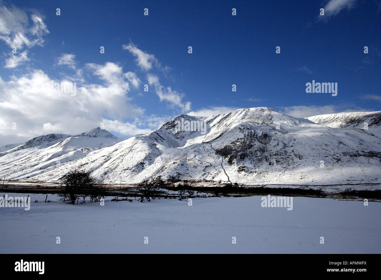 Nant Ffrancon North Wales im winter Stockfoto