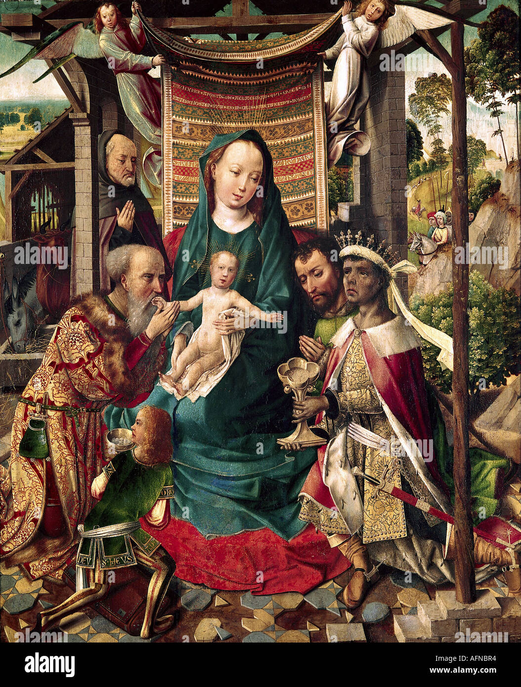 "Fine Arts, Coter, Colijn de, (ca. 1446-1538), Malerei,"Anbetung der Könige", um 1500, Museum der bildenden Künste, Gent, Stockfoto