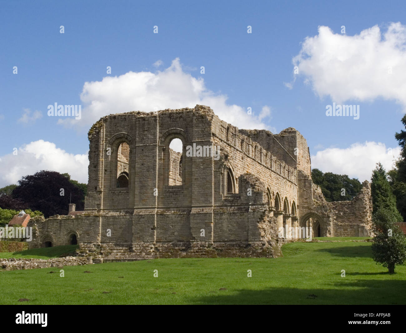 BUILDWAS ABBEY 1135 bleibt der Zisterzienser Abtei Buildwas Shropshire England UK Stockfoto