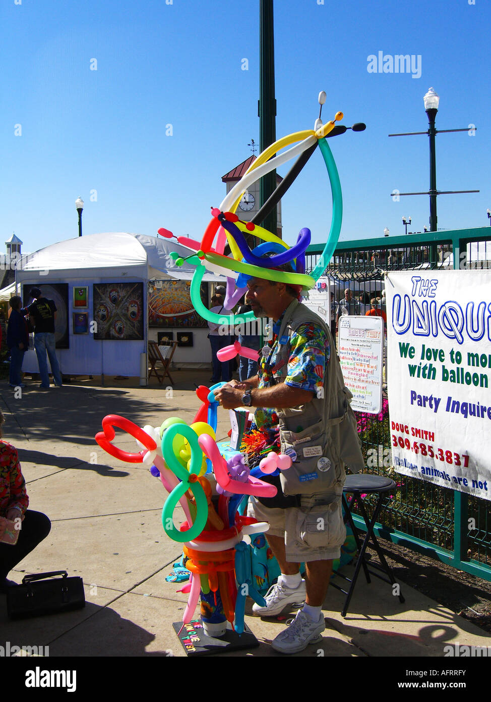 Ballonmann bei Peoria Art Guild Fine Art Fair Stockfoto